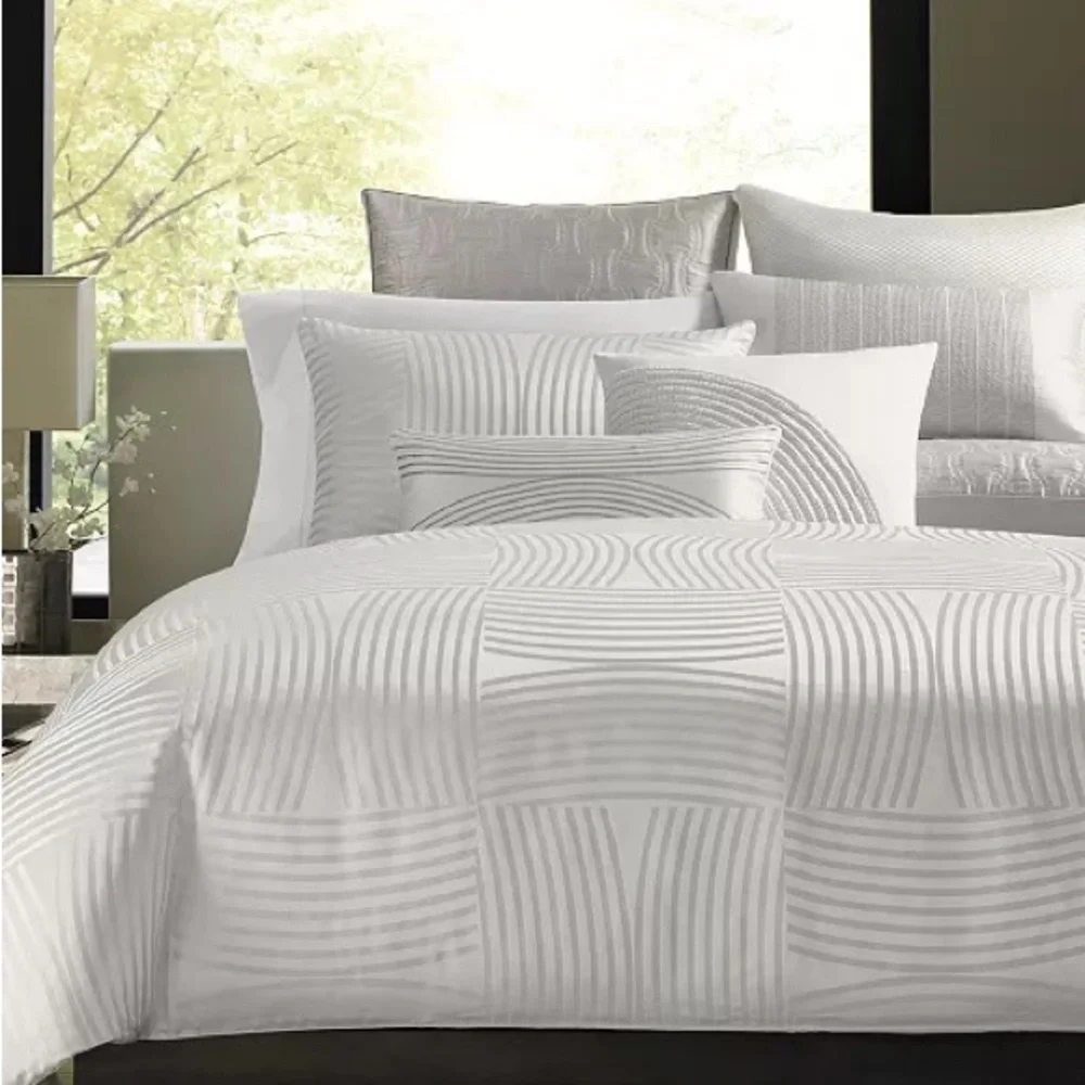2 Standard Pillow Shams Hotel Collection Luminescent Silver New Old Stock